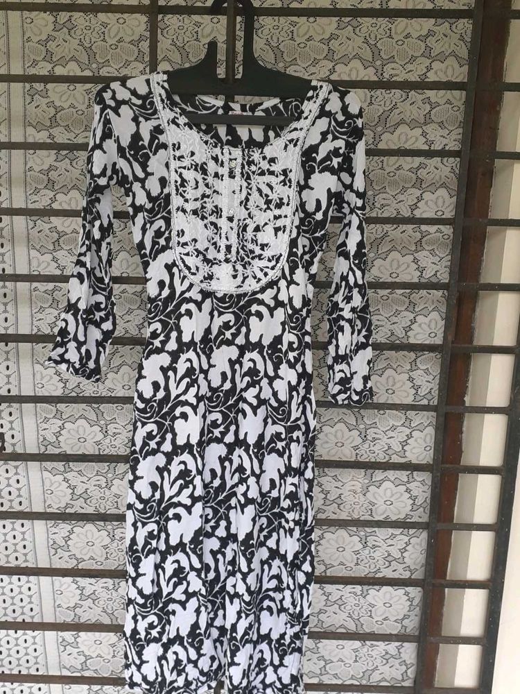 Black And White Kurta
