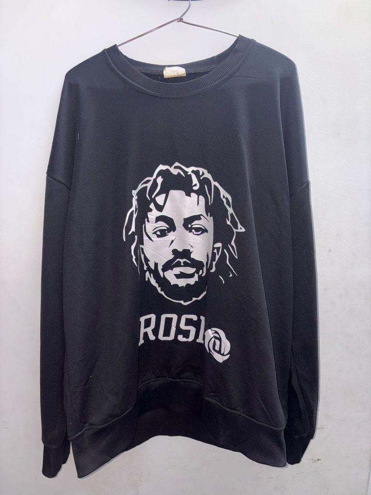 Graphic Print Black Sweatshirt