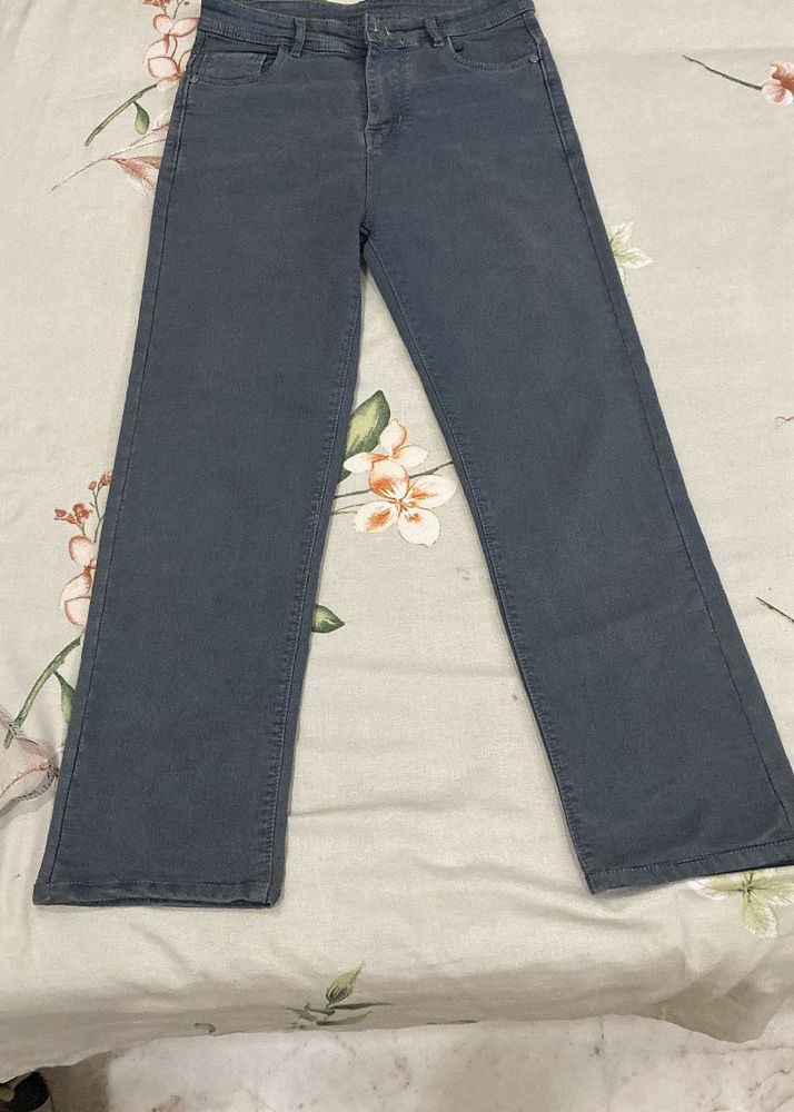 Gray Straight Leg Jeans