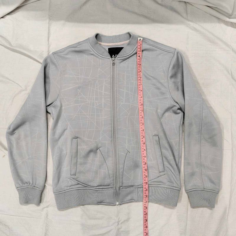 Fleece Gray Bomber Jacket