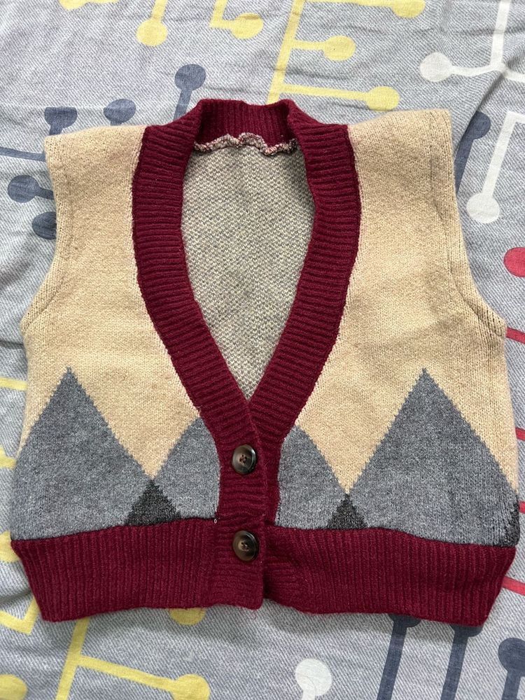 Argyle Knit Vest - Vintage Style