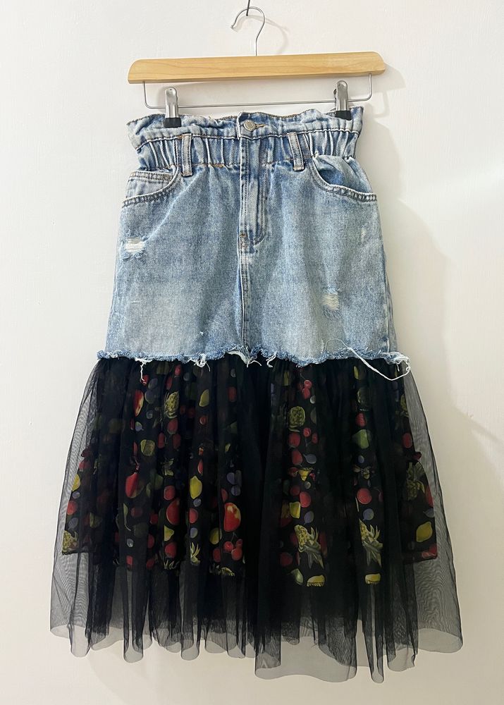 Upcycled Denim Skirt (Repurposed by Me)