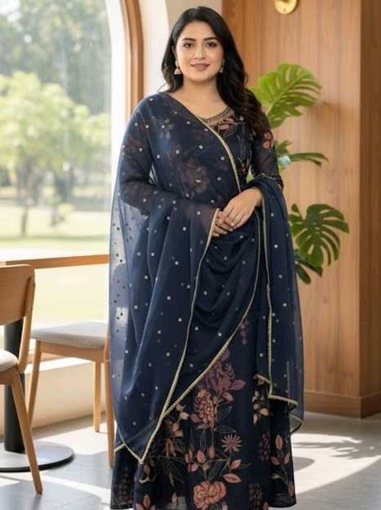 PURE CHINNON PARTY WEAR Gown suit set