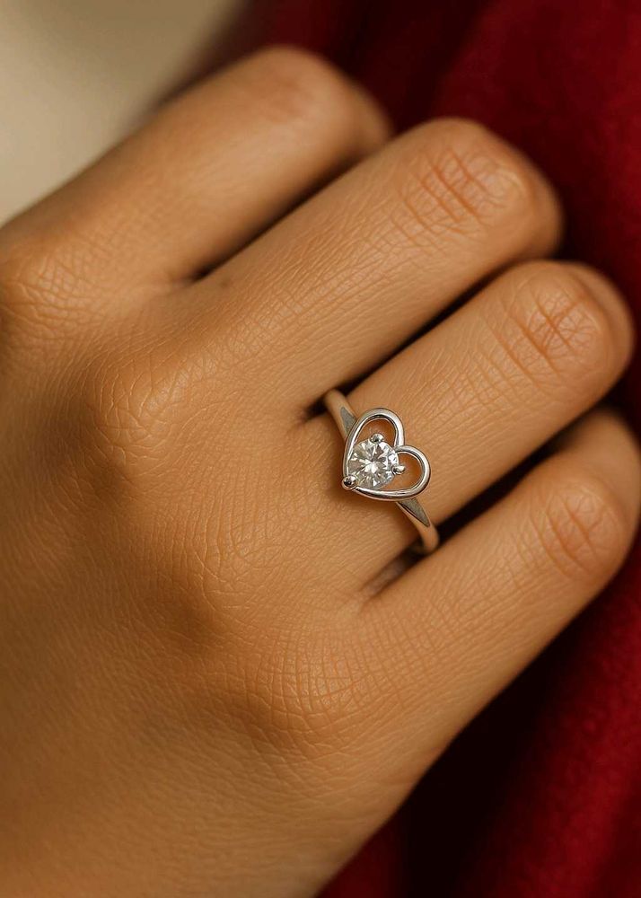 Heart Shaped Silver Ring