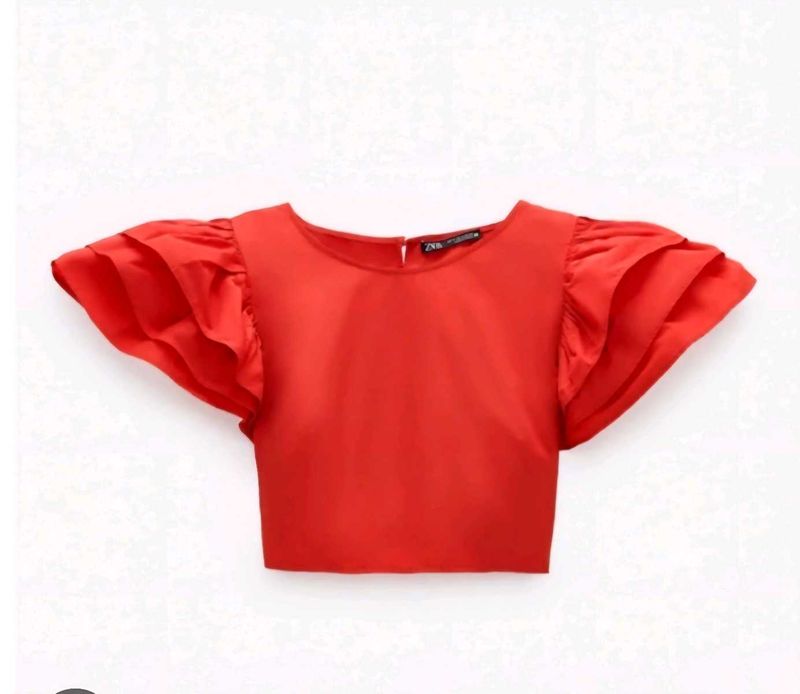 Zara Red Crop Top