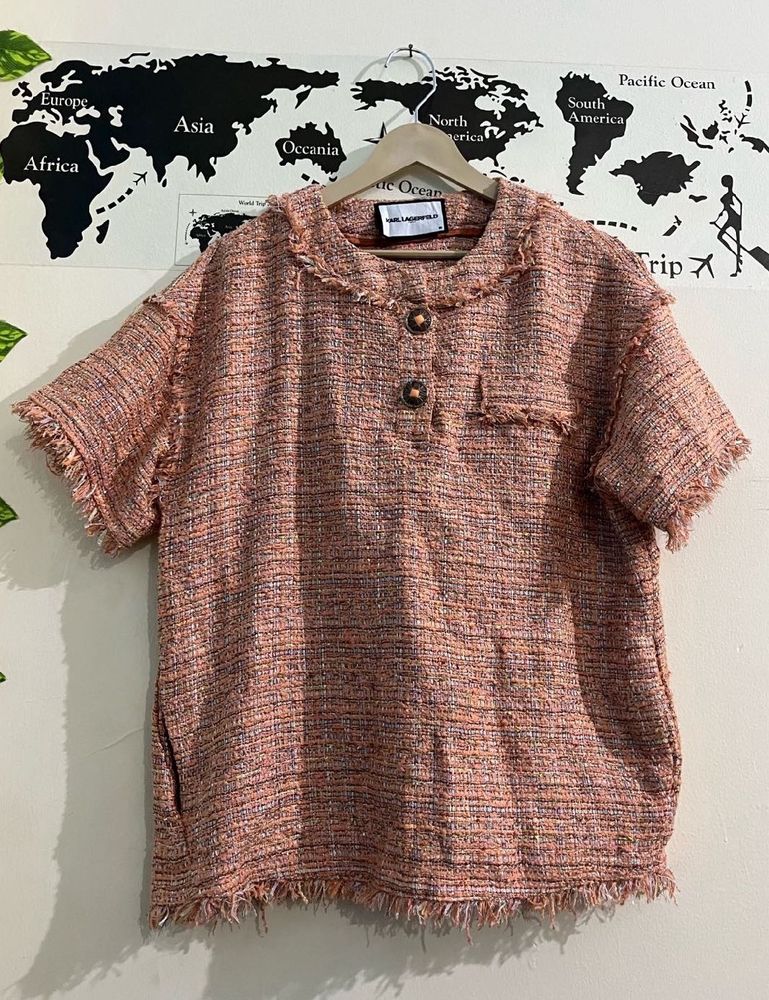 Karl Lagerfeld Tweed Top