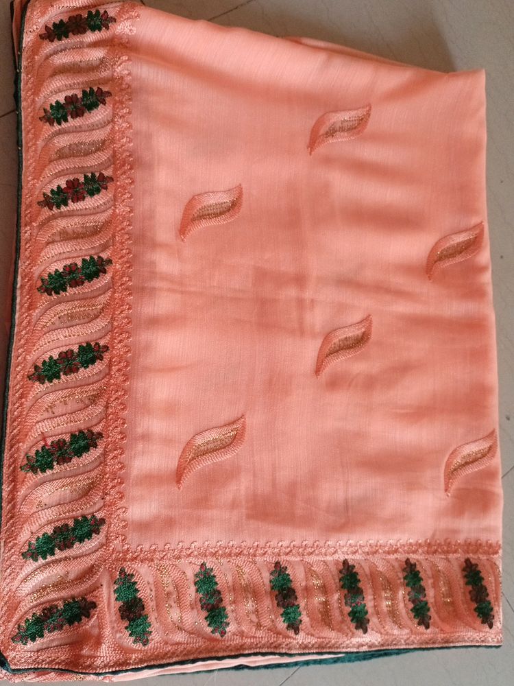 light weight embroidered chiffon saree, very beaut
