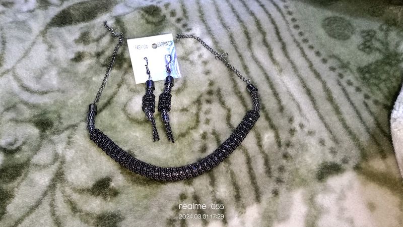 Black Colour Designer Necklace Set