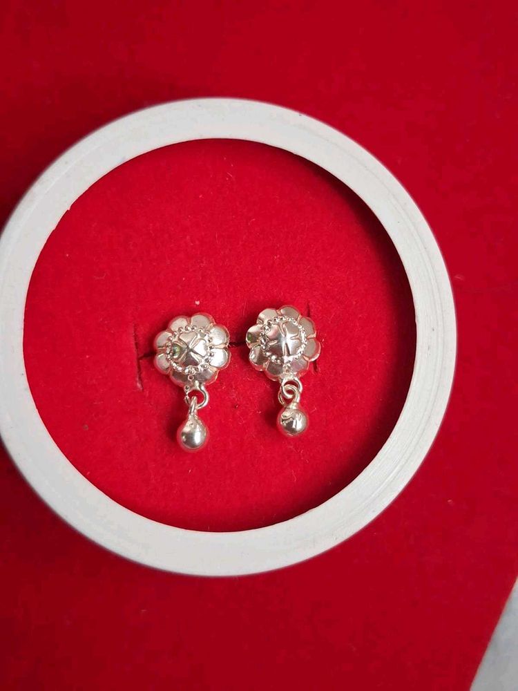 Silver Flower Drop Earrings 92.5 Hallmark