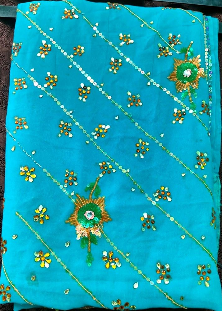 Saree fancy Unique Full  kundan stone works