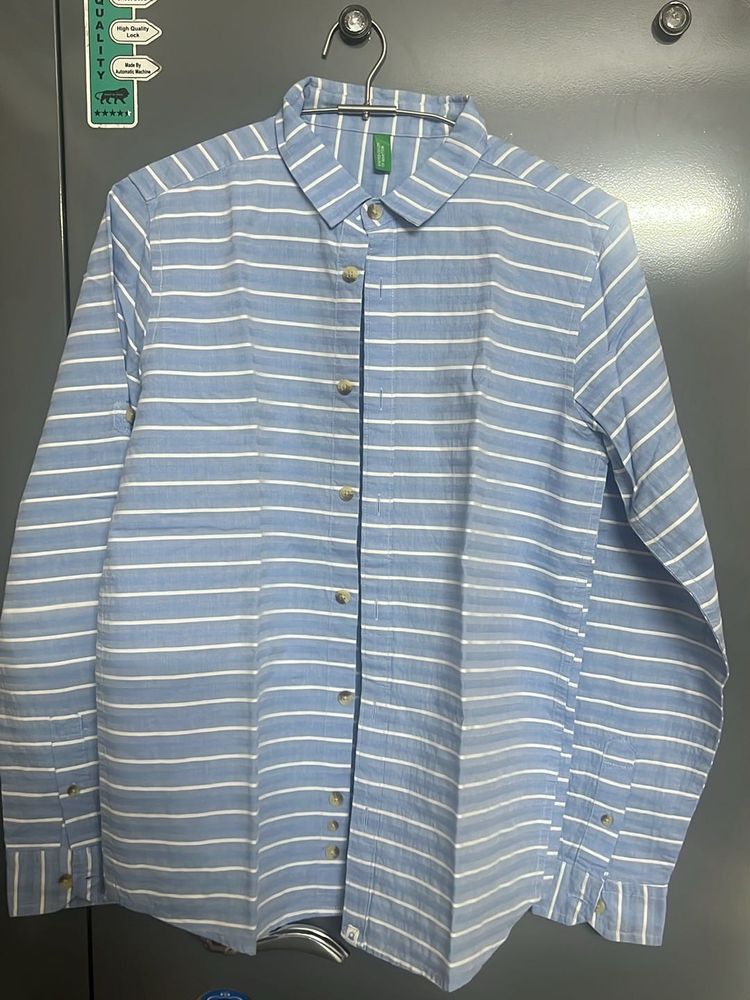UCB KIDS WHITE STRIPED FORMAL SHIRT-size XL