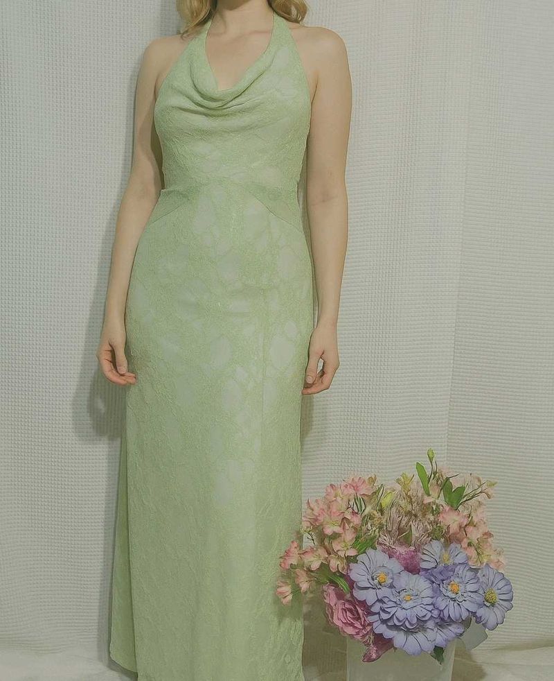 Sage Green Halter Maxi Dress