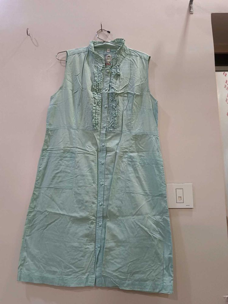 Charming Sleeveless Long Shirt Dress