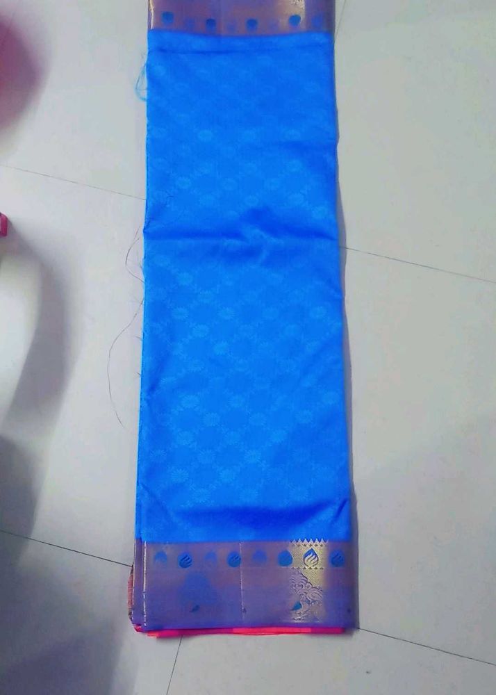 NEW Blue Silk Saree