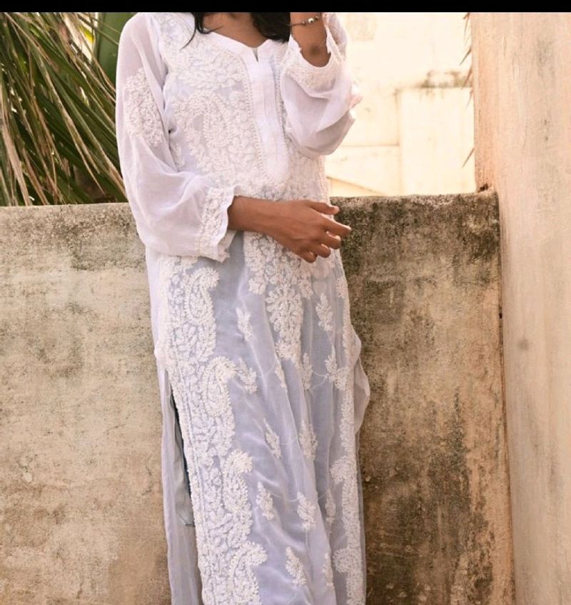 White Chikankari Kurti
