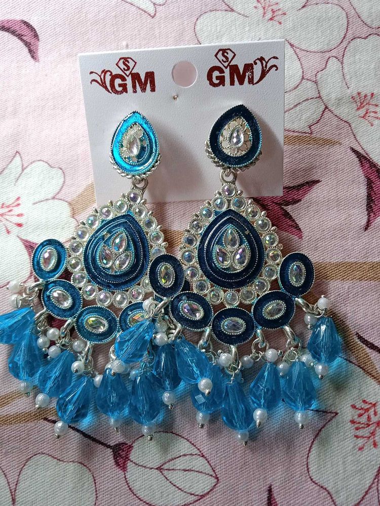 Stylish  sky blue Dangle Earrings