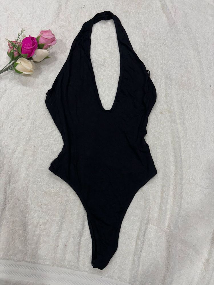 Shein Black Halter Bodysuit