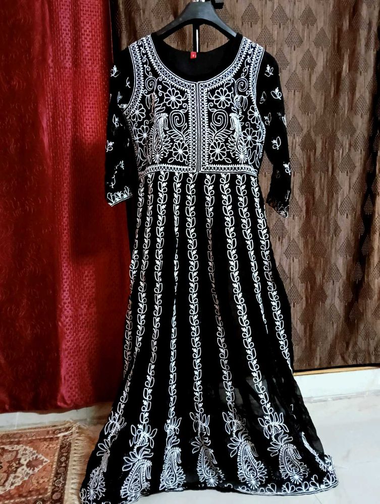 Chikankari A Line Kurti