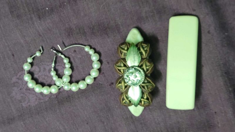 Earrings &amp; Hair Clip Bundle