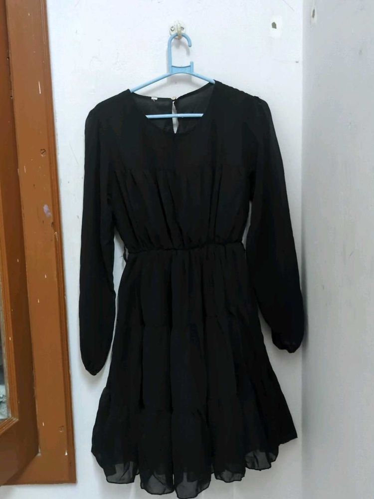 Black Tiered Mini Dress
