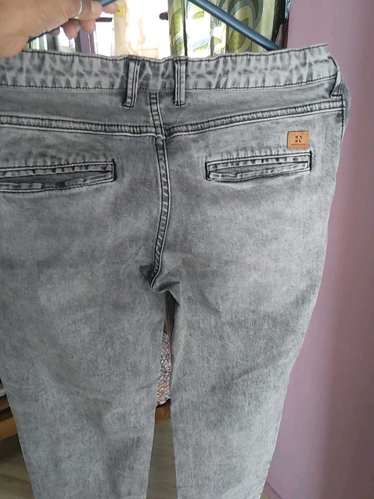Boy Gray Slim fit heavy  fade acid wash stretchabl