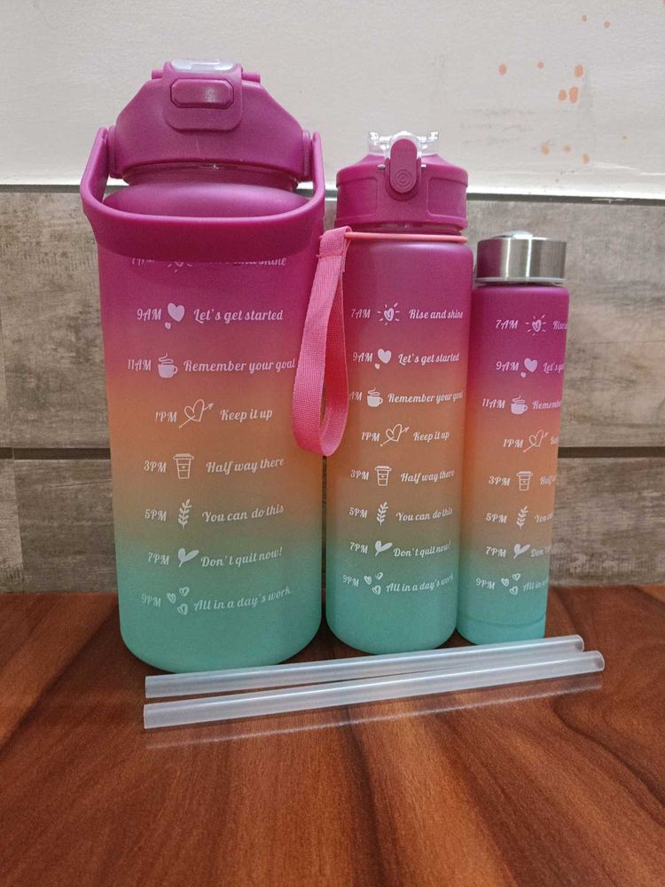 Motivational Water Bottle Set Of 3