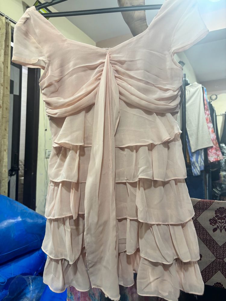 Peach Colored Flair Dress