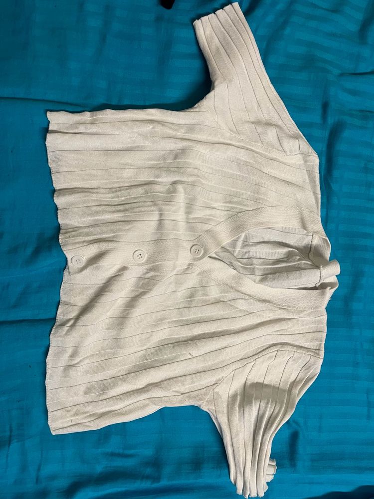 Ribbed Button Top