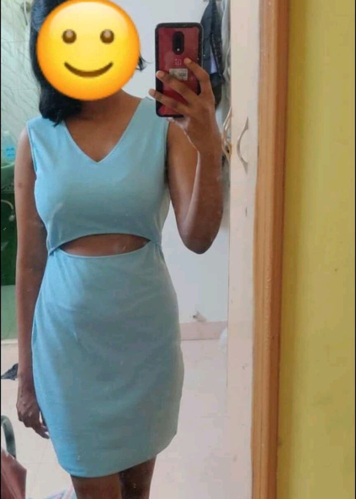 Sky-blue Bodycon Dress, New Dres