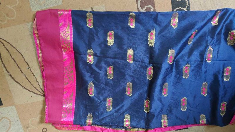 Elegant Blue &amp; Pink Saree