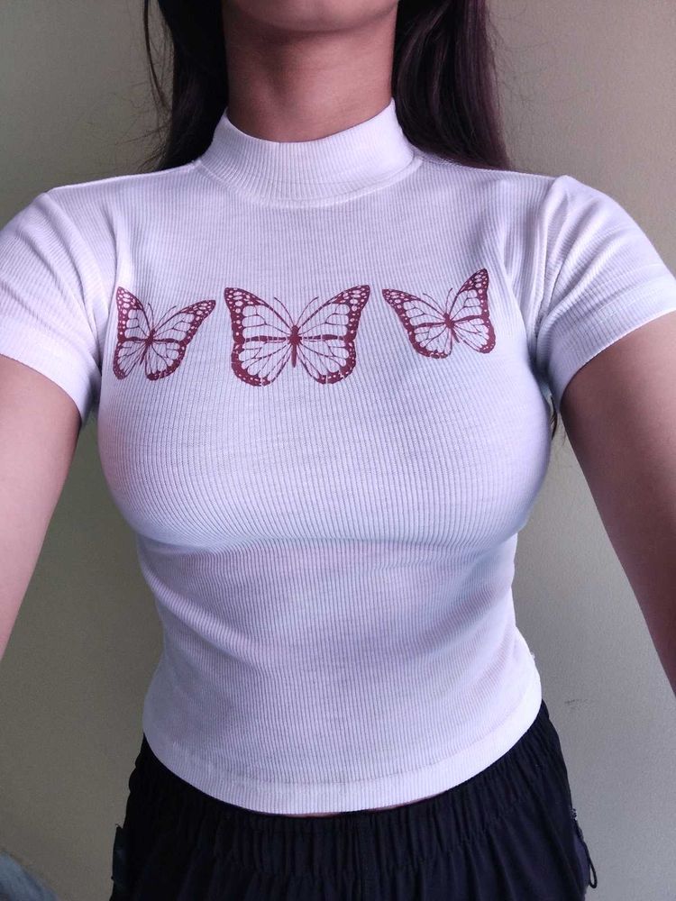Butterflie Fitted Crop Top