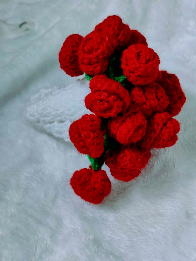 Crochet Rose Flower Blanket Bouquet
