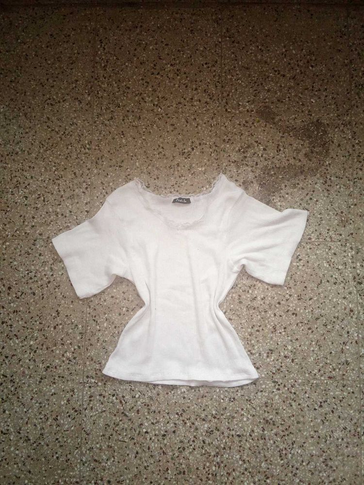 White Top With Lace Detailing