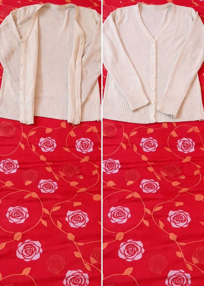 Elegant Cream Cardigan Sweater