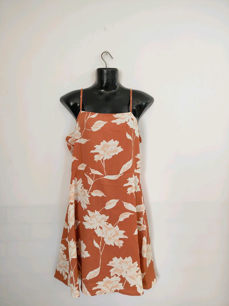 Brown Printed Dress(Women&#39;s)