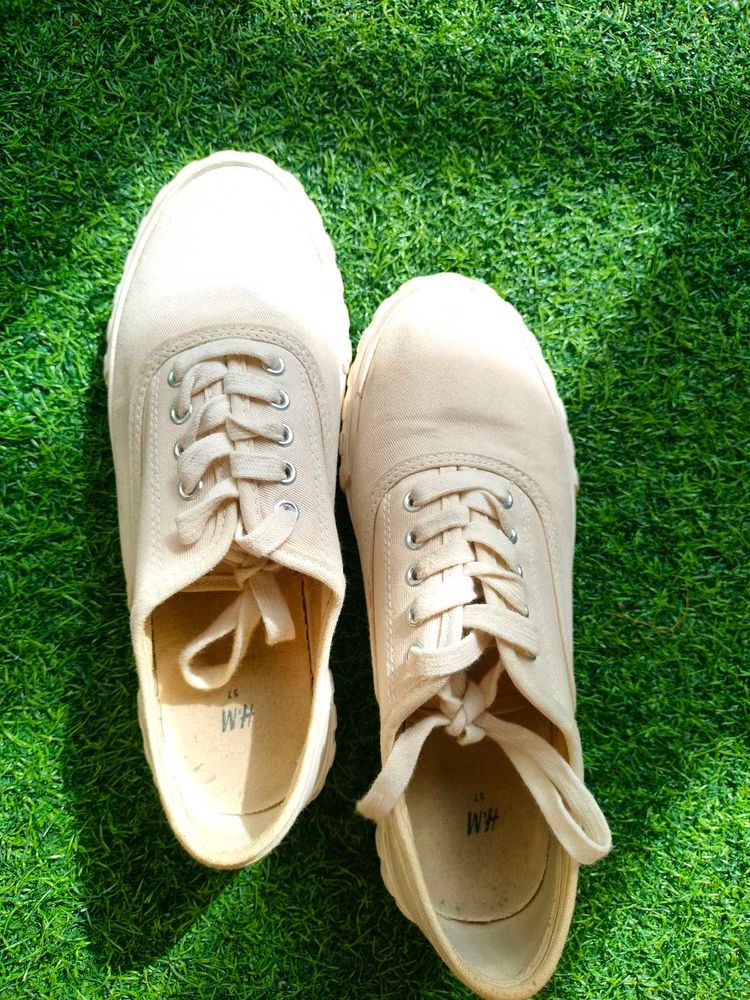 Beige Casual Shoes