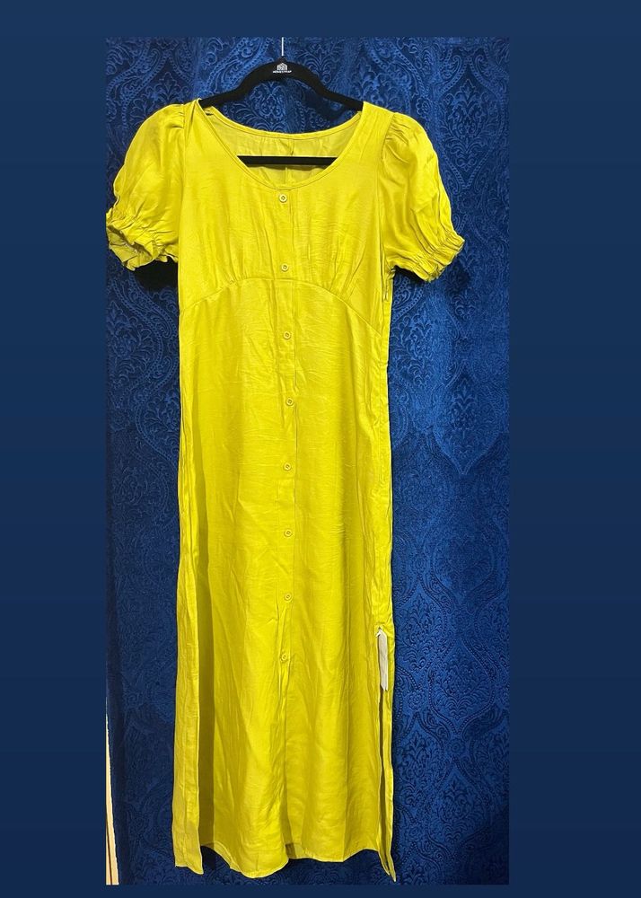 Yellow button Dress