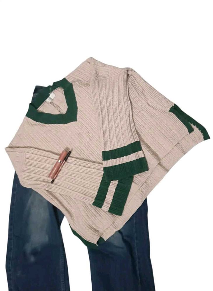 Stylish V-Neck Knit Sweater