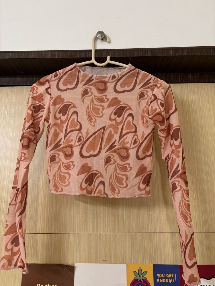 Patterned Long Sleeve Top