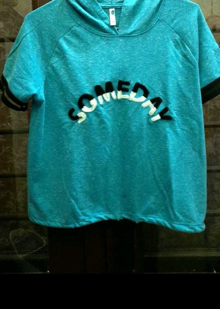 Bluish Hooded Tee