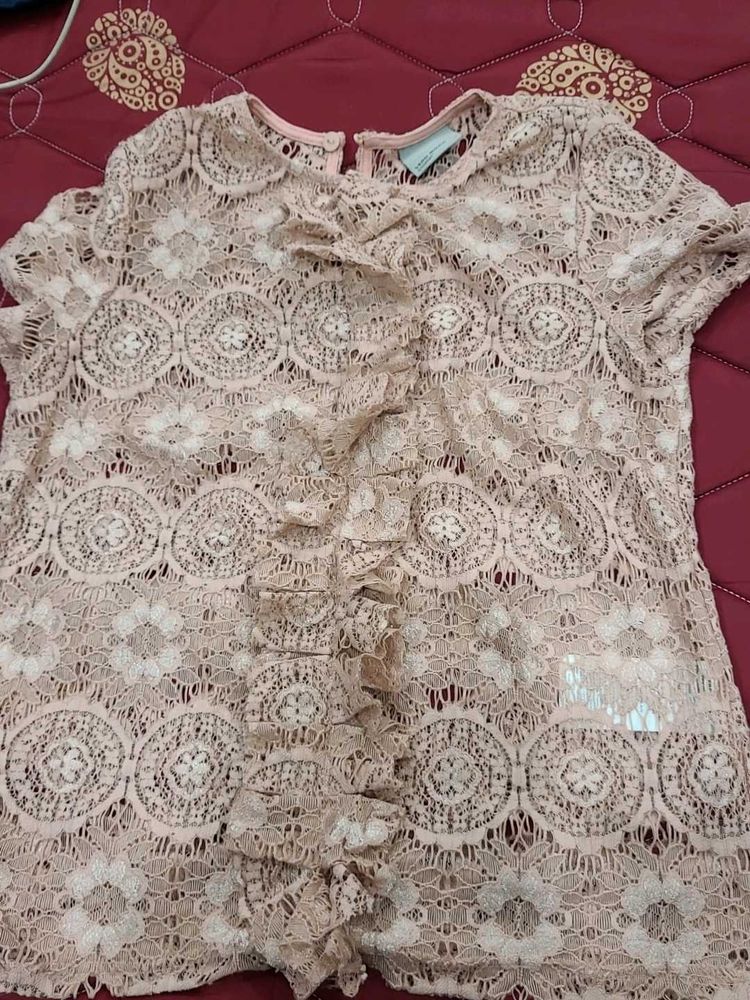 Lace Top with Ruffles