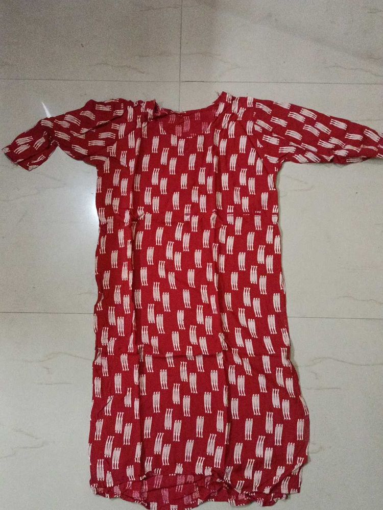 Red Straight Suit For Women