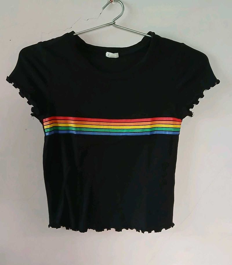 Rainbow Striped Crop Top 🌈