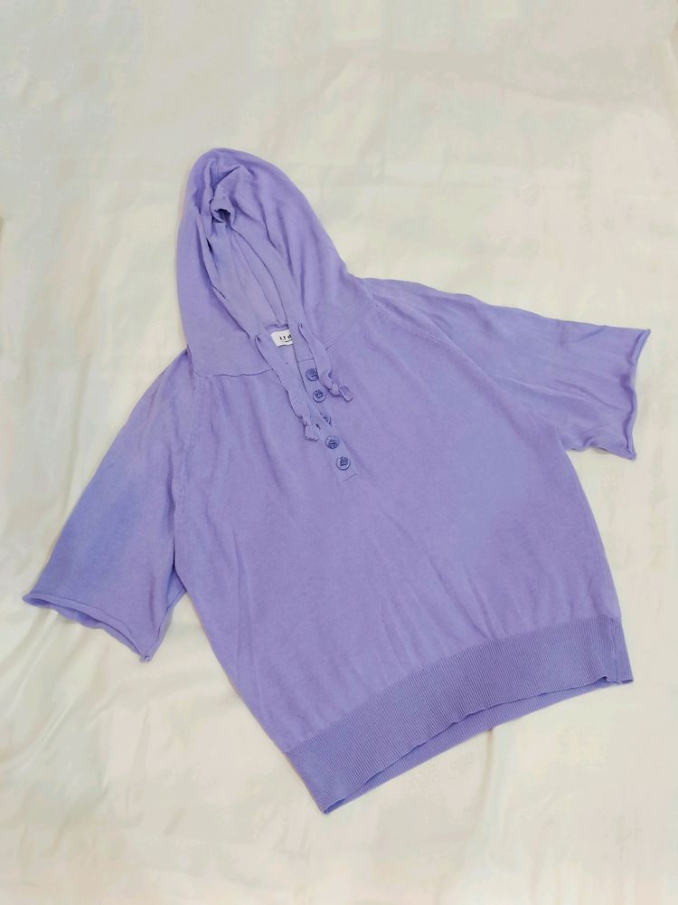 Lavender Short Sleeve Hoodie
