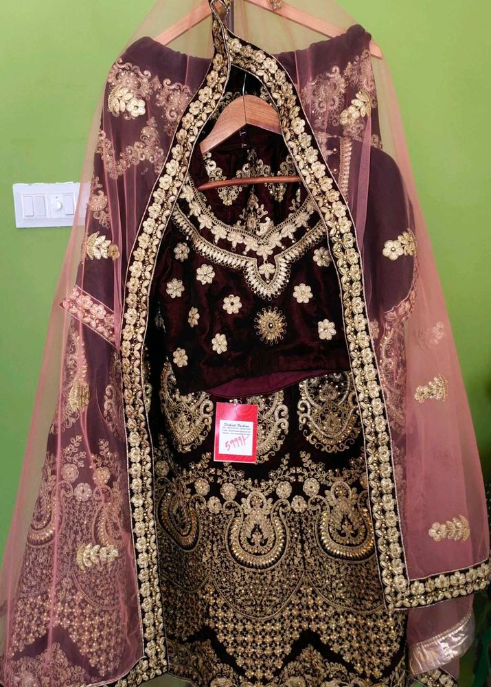 Velvet Bridal Lehenga New With Tag
