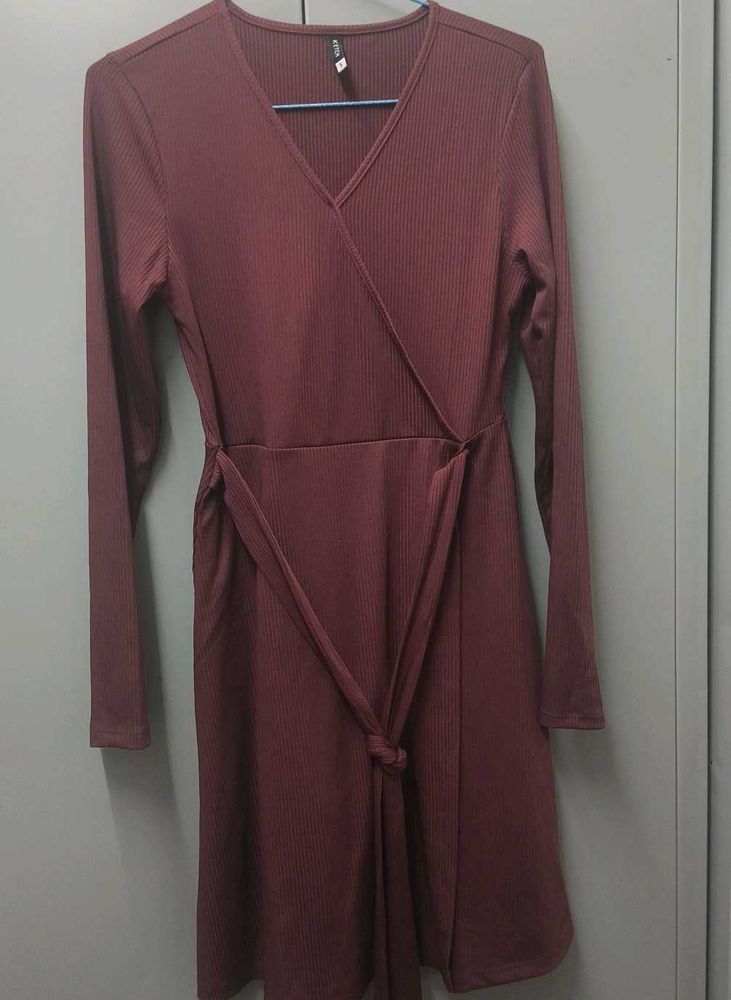 Burgundy Wrap Dress