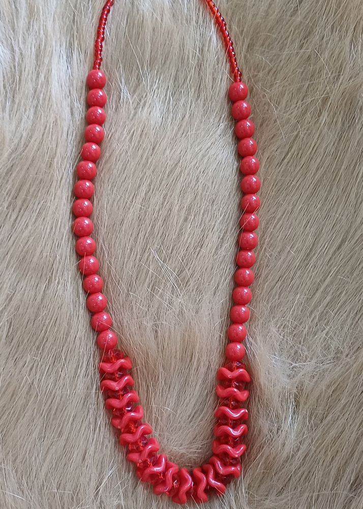 Red Beads/Pearl Necklace
