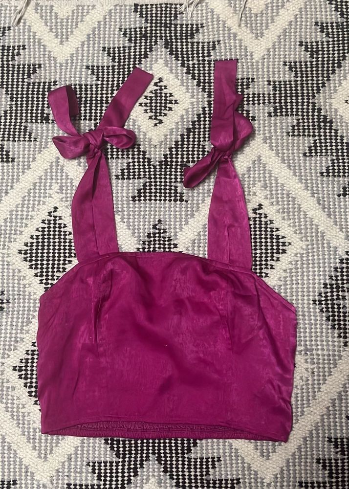 Magenta Tie Strap Top