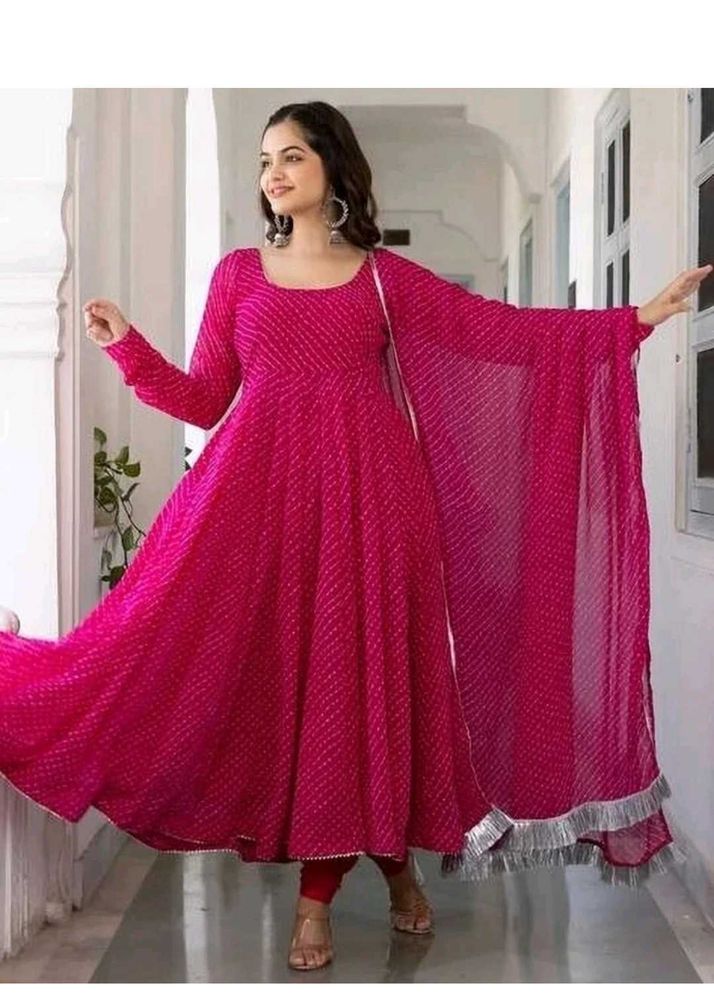 Pink Printed Kurta Set
