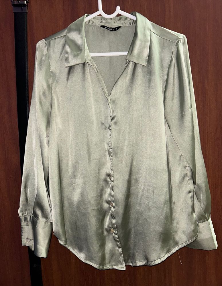 Green Satin Shirt